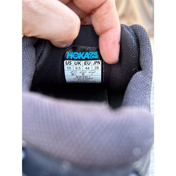 HOKA Bondi 7 Men’s Size 10 Black Athletic Shoes Comfort Walking Shoes - Picture 14 of 16